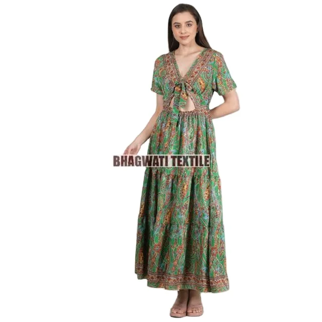bohemian indian dress 1970s "Bohemian Summer" Hand Embroidered Gauze Indian Maxi Dress  Honeywood