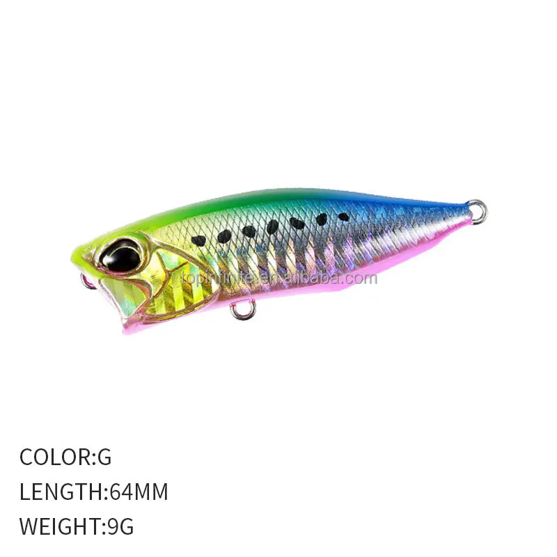 Hot Sale 64mm 9g Floating Fishing Lure Saltwater Seabass Popper Lure
