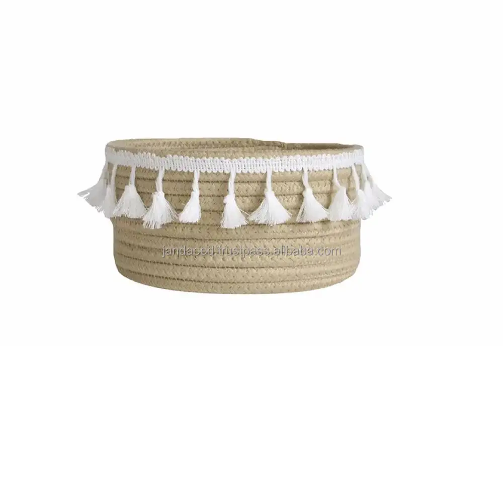 Jute Rope Toilet Paper Tray Jute Small Storage Basket For Toilet Tank