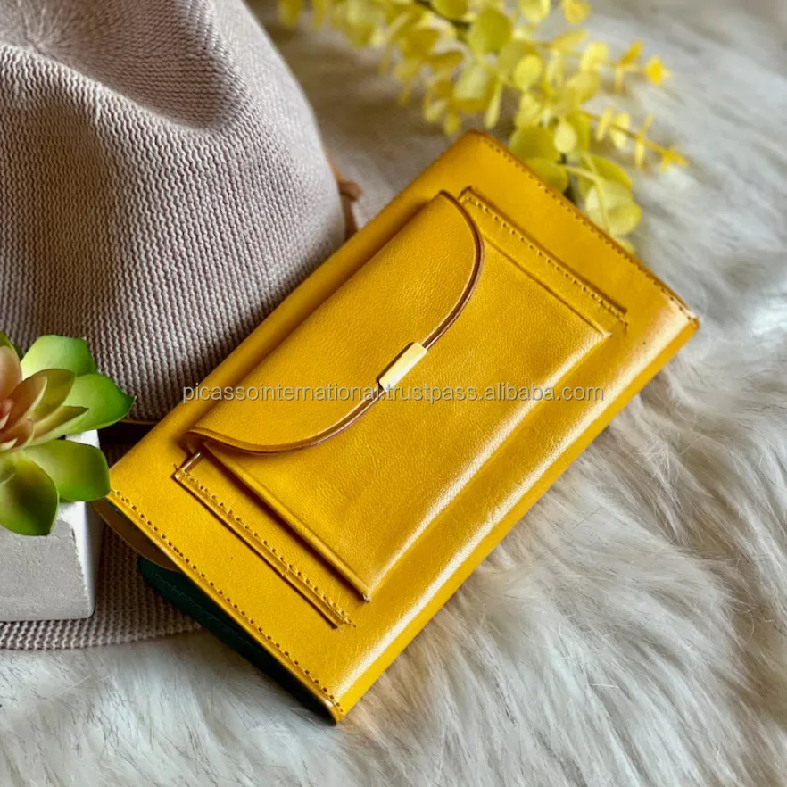 Indian Manufacturer Supply Eye Catching Look Best Quality Wholesale Natural Pattern Genuine Leather Wallet for Unisex Use