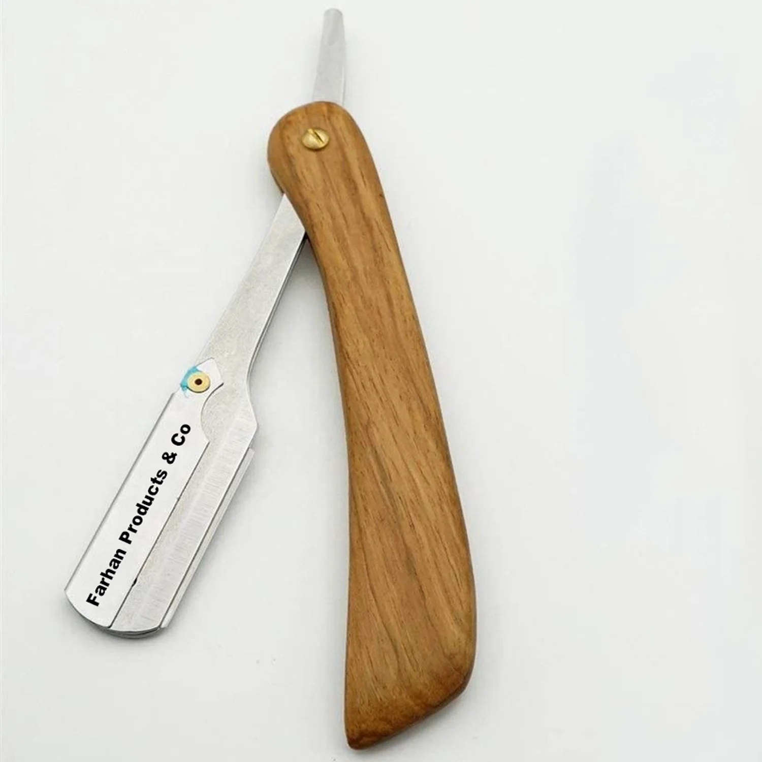 Folding Blade Razor Beard Shaving Tools Private Custom Logo Plating Gold Professional Facial Straight Barber Razor