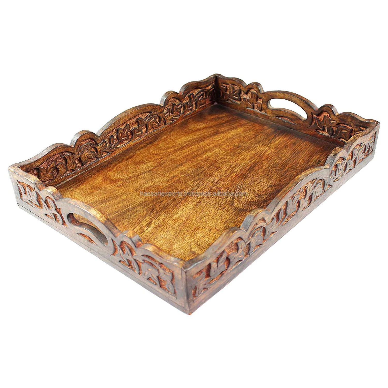 Wooden Traditional Mango Wood Khatiya Platter Enameled Antique Wooden