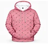 Pink Geometric Pattern Hoodie