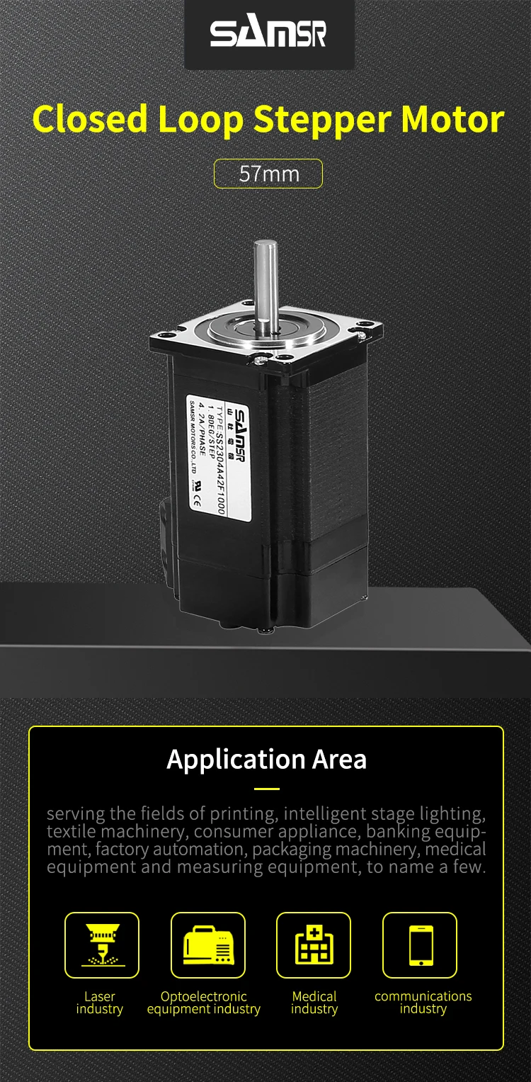 Samsr Low Price SS2304A42A Step Stepper Motor Micro High Torque Hybrid Nema 23 Nema23 for Industrial Automation Equipment CNC