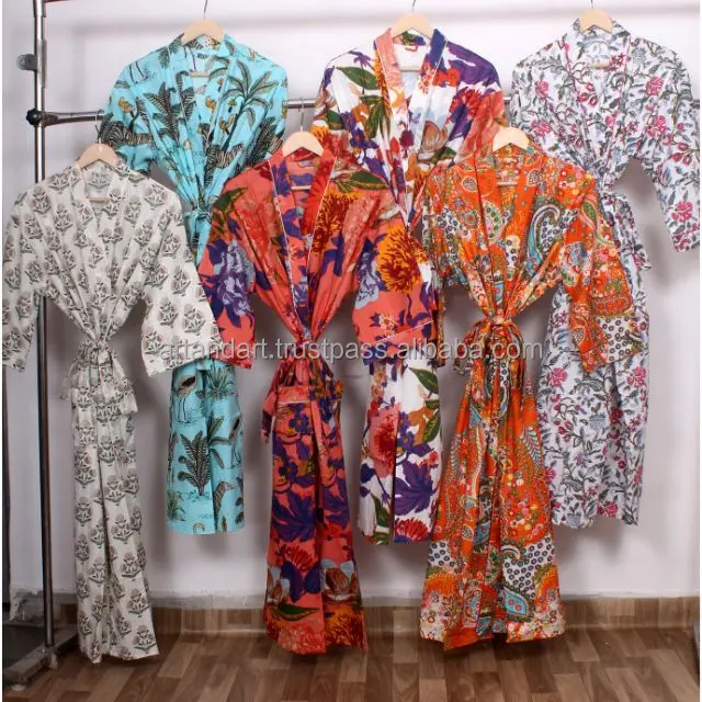 Indian Sky Blue Bird Printed Bath Robe Cotton Robes ,kimono Dressing Gown  Bath Robe Women's Night Wear Suit Long Kimono Maxi-beach Cover-up - Etsy