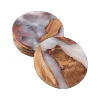 White & Natural Wood Brown