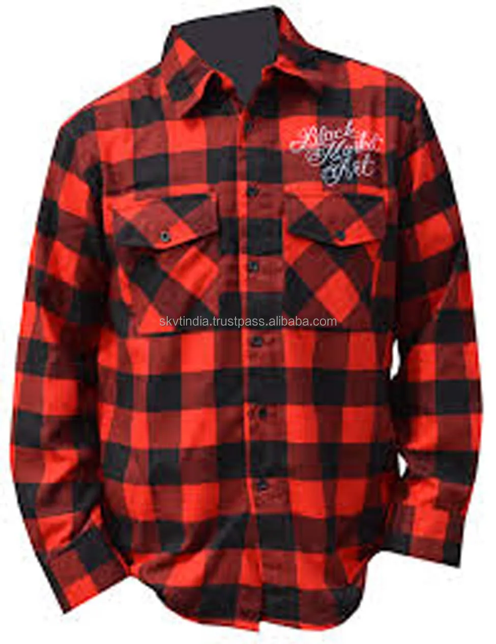 Flannel Shirt Long Sleeve Hot Sale Woven Plaid Custom Design Flannel