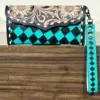 Turquoise and Black Checkered