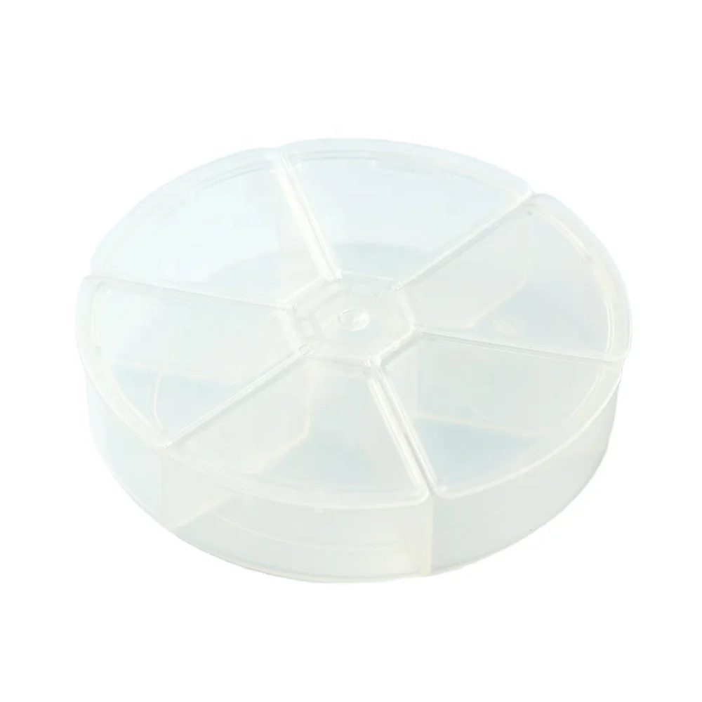 Kwang Hsieh Six Partition Candy Box Style Round Plastic Food Container