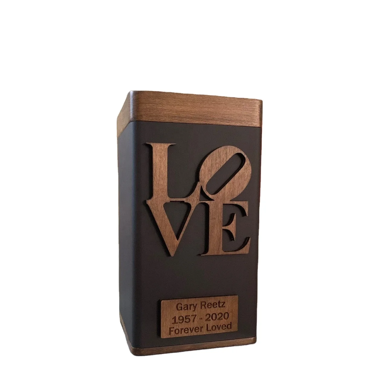 Стильная урна для кремации в коробке в элегантной деревянной отделке с пользовательской крышкой идеально подходит для ухода за взрослыми воспоминаниями