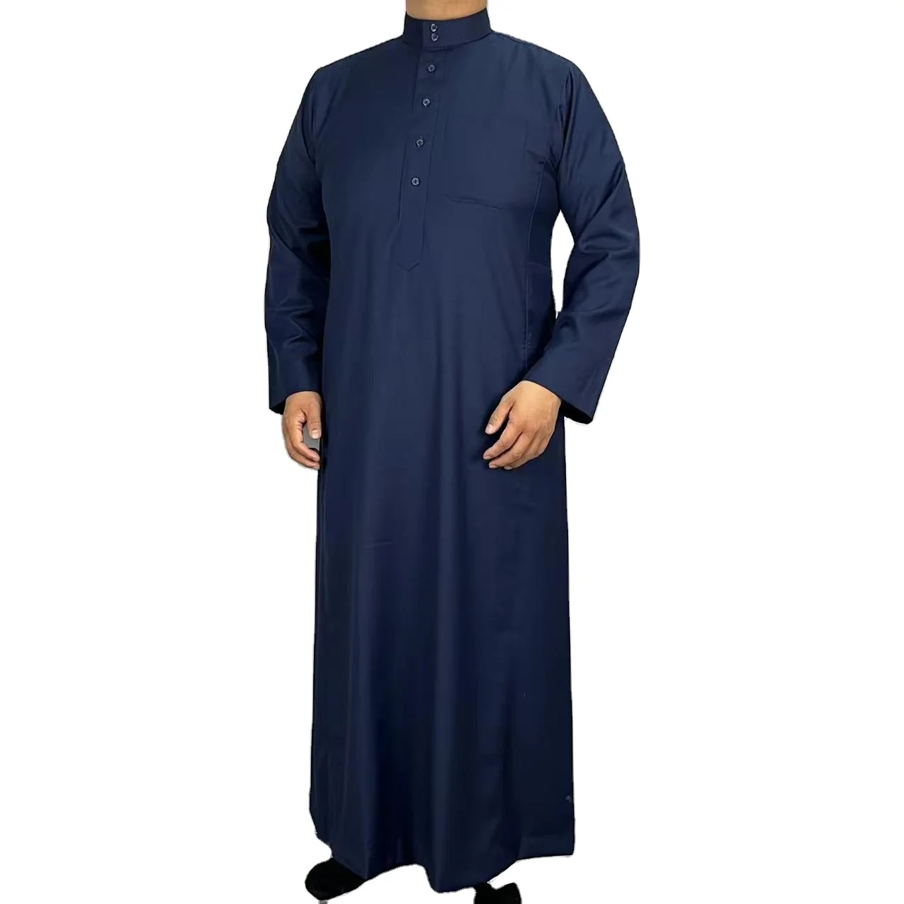 Mens Jubba Saudi Navy Blue Solid Color Block Daffah Out Wear Al Harmain ...