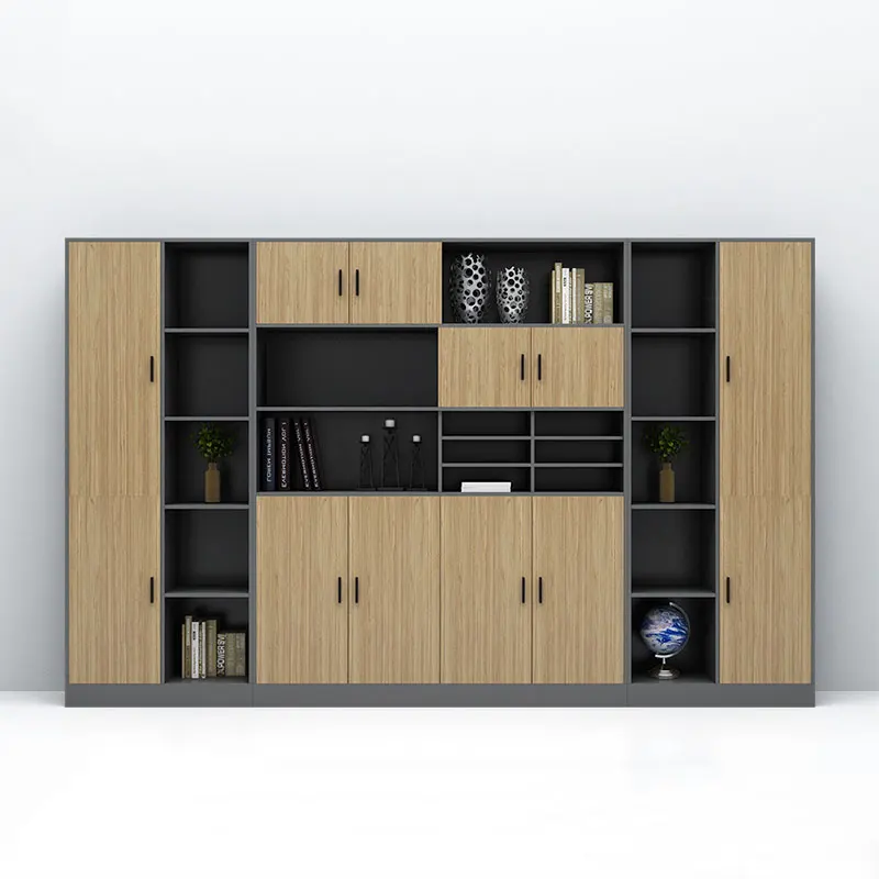 Exquisite Rustic Boss Cabinet Bookcases Bookshelf Wood File Holder for Manager Boss Office Room