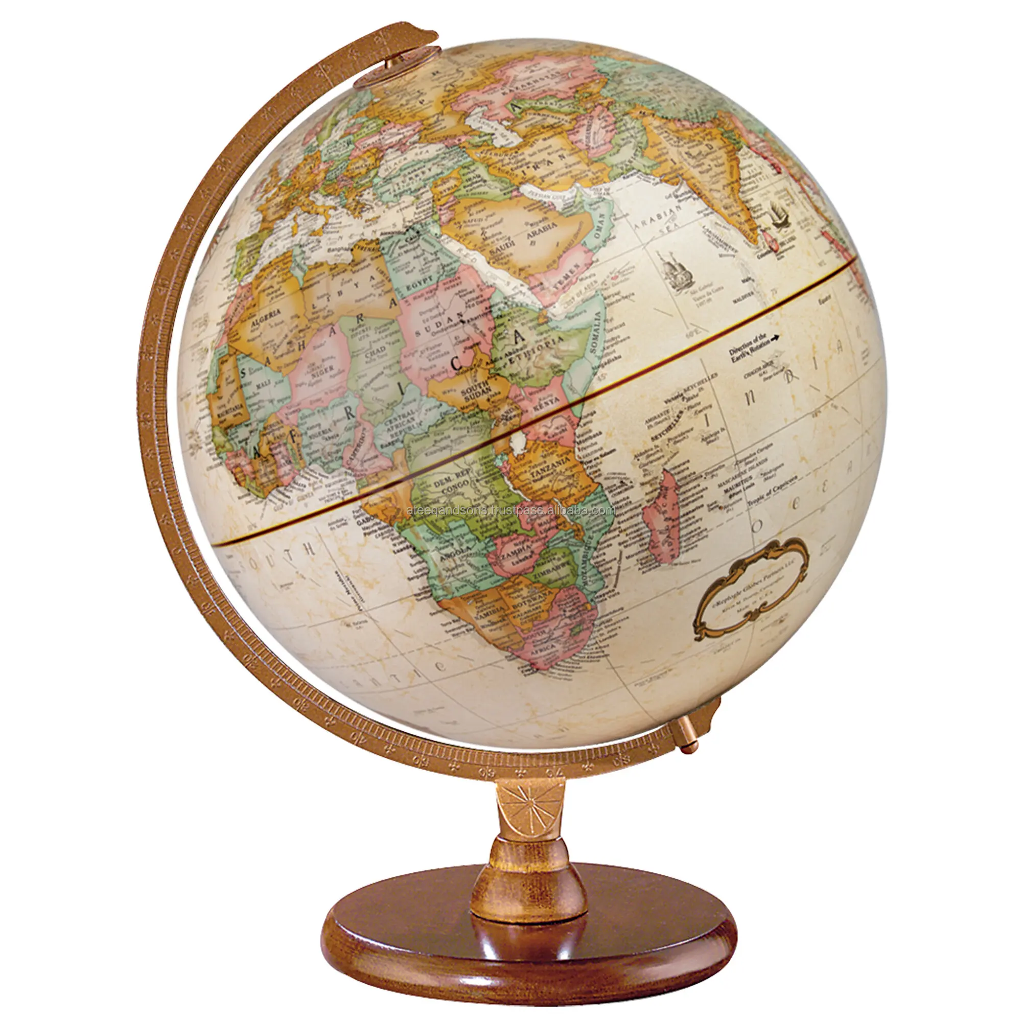 Best World Map Globe With Wood Stand Design Vintage Theme Decor Globe ...