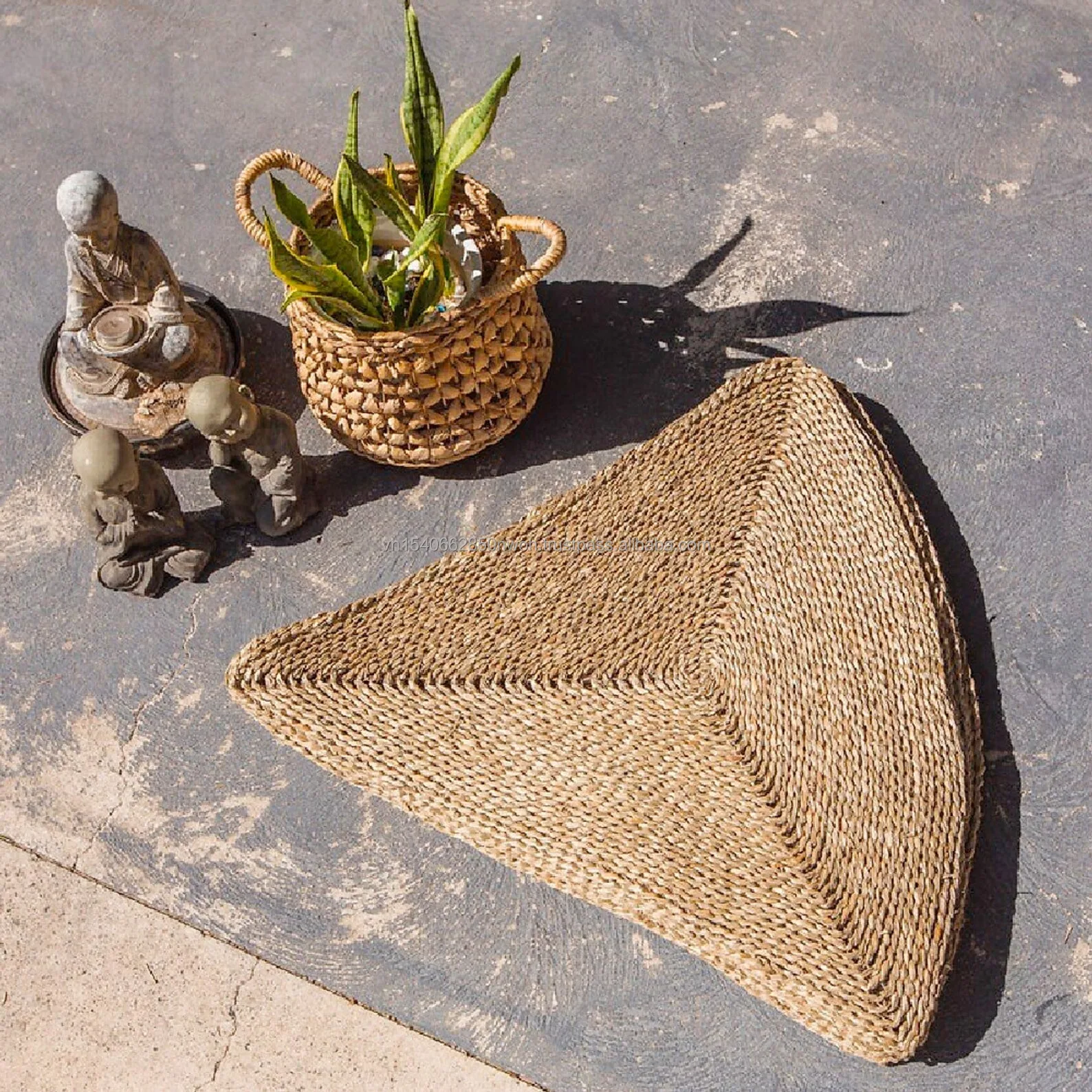 Handmade Starshaped Woven Seagrass Rugs Vintage Round Carpet Mat As