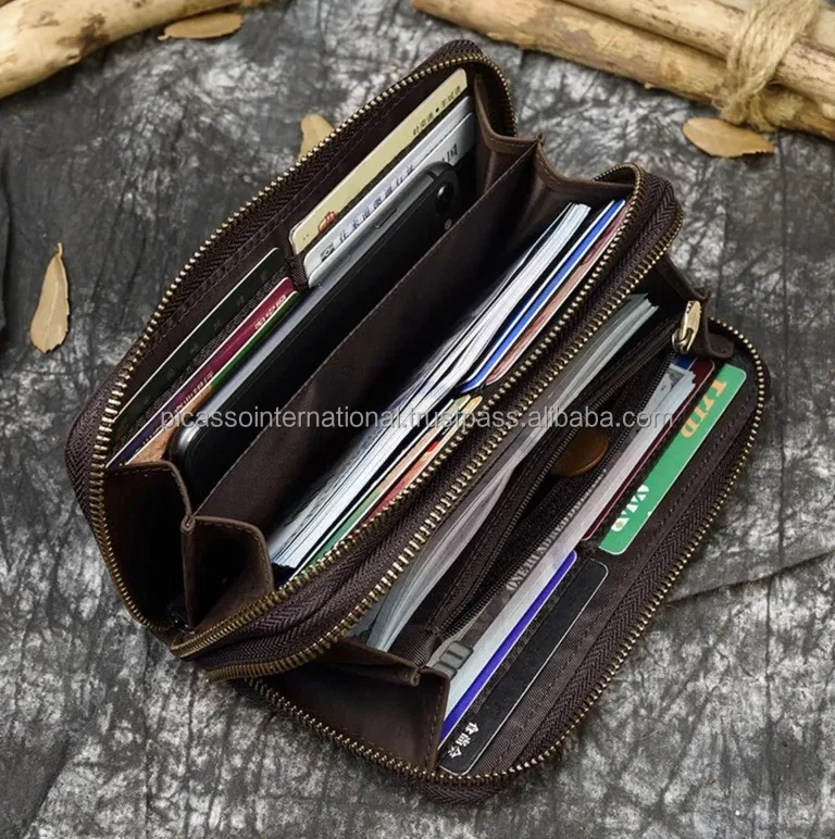 2024 Latest Arrival Vintage 100% Genuine Leather Women's Wallet Short Length Cotton Lining Unisex Open Factory Direct Price