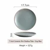 7 inch round gray blue