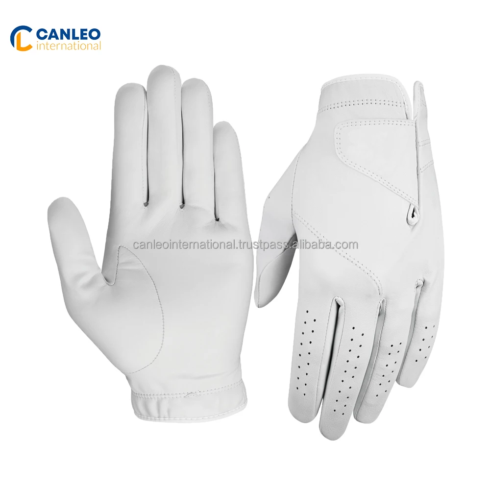 Golf Gloves With Custom Logo Packaging Cabretta Leather Palm Soft Men