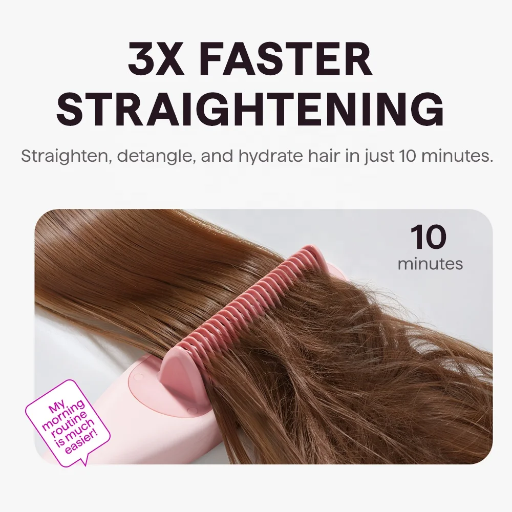Wavytalk WA B395 Pro Steam Hair Straightener Brush - 4 Temperature