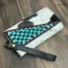 Turquoise & Black Checkered