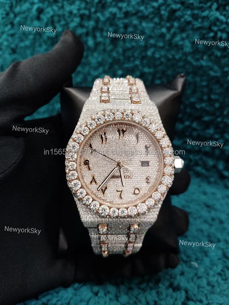 Premium Quality Antique Fully Iced Out Watch Vvs Clarity Moissanite ...