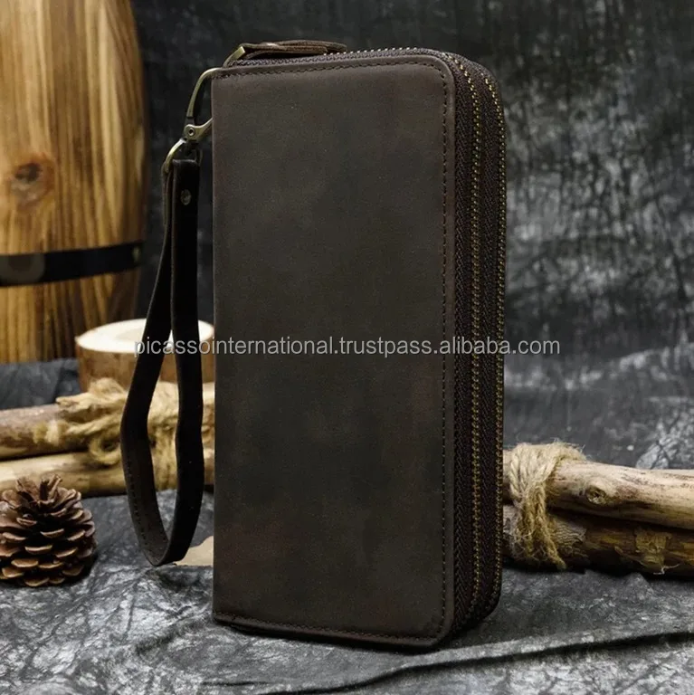 2024 Latest Arrival Vintage 100% Genuine Leather Women's Wallet Short Length Cotton Lining Unisex Open Factory Direct Price