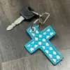 Turquoise & White Checkered