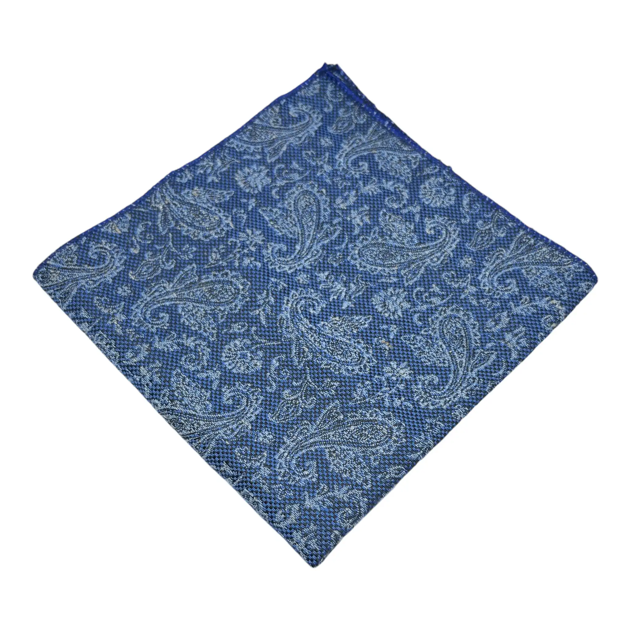 Tie Benon Paisley Broad Pattern Women's Plus Size Cashmere Tie and Pocket Square Combo Set in Lavender Maroon Blue