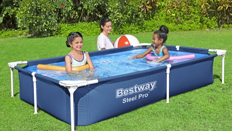 Bestway Steel Pro 56401 Piscina Blue Rectangular Above Ground Pool ...