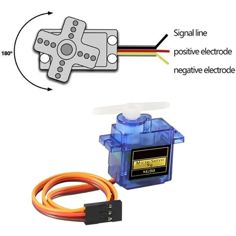 6pcs Sg90 9g Micro Servo Motor,Mini Servos Motor Kit Plastic Gear 180 ...