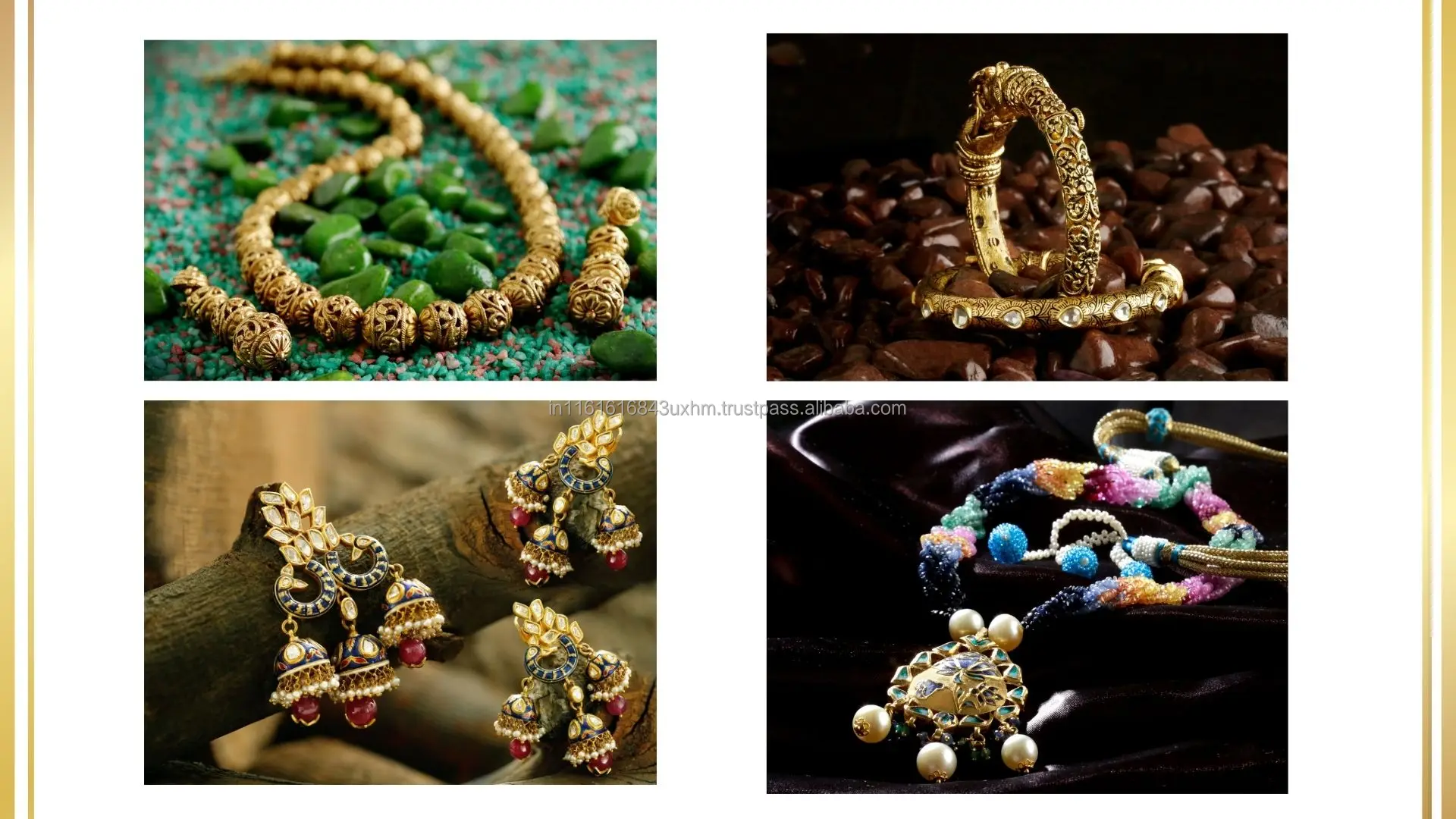 22k Yellow Gold Peacock Statement Earring For Women Minimalist Boho