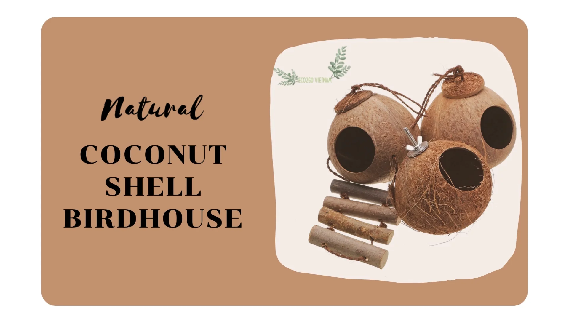 Natural Coconut Shell Bird Nesting House / Cheap Parrot Bird House Made