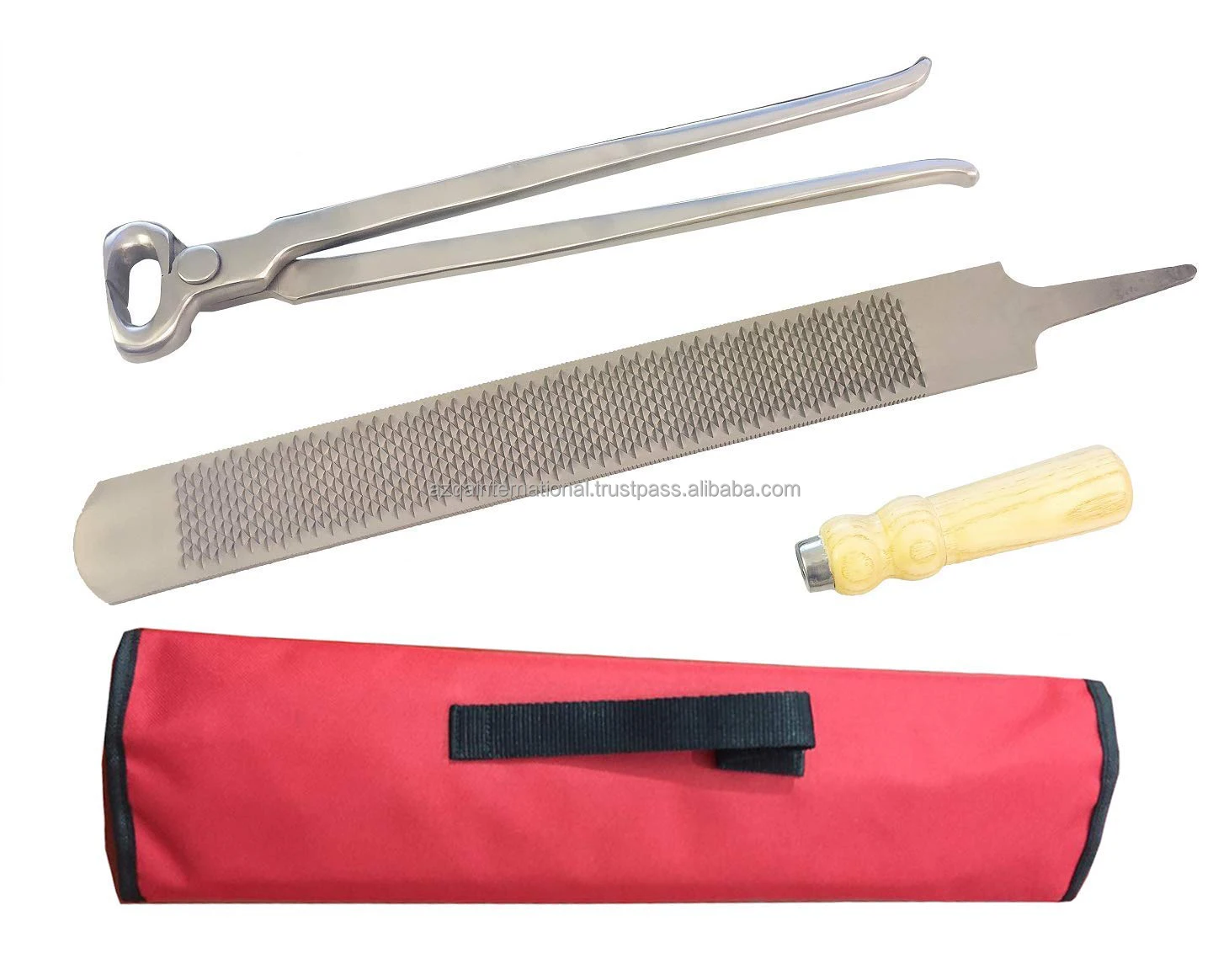 Farrier Rasp File With Wooden Handle And Hoof Nipper Professional Horse