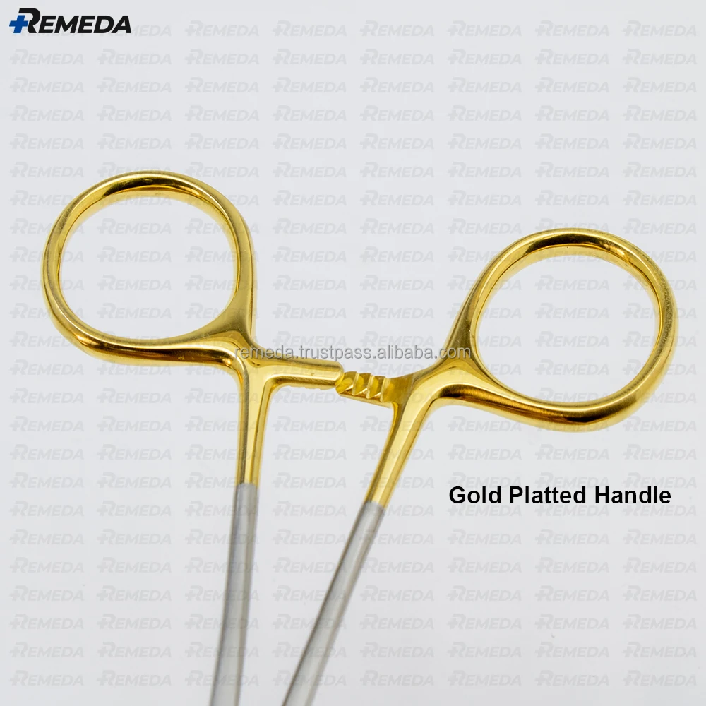 REMEDA DeBakey Needle Holder with Tungsten Carbide Insert and Golden ...