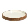 Natural Wood Brown with Ivory White Enamel