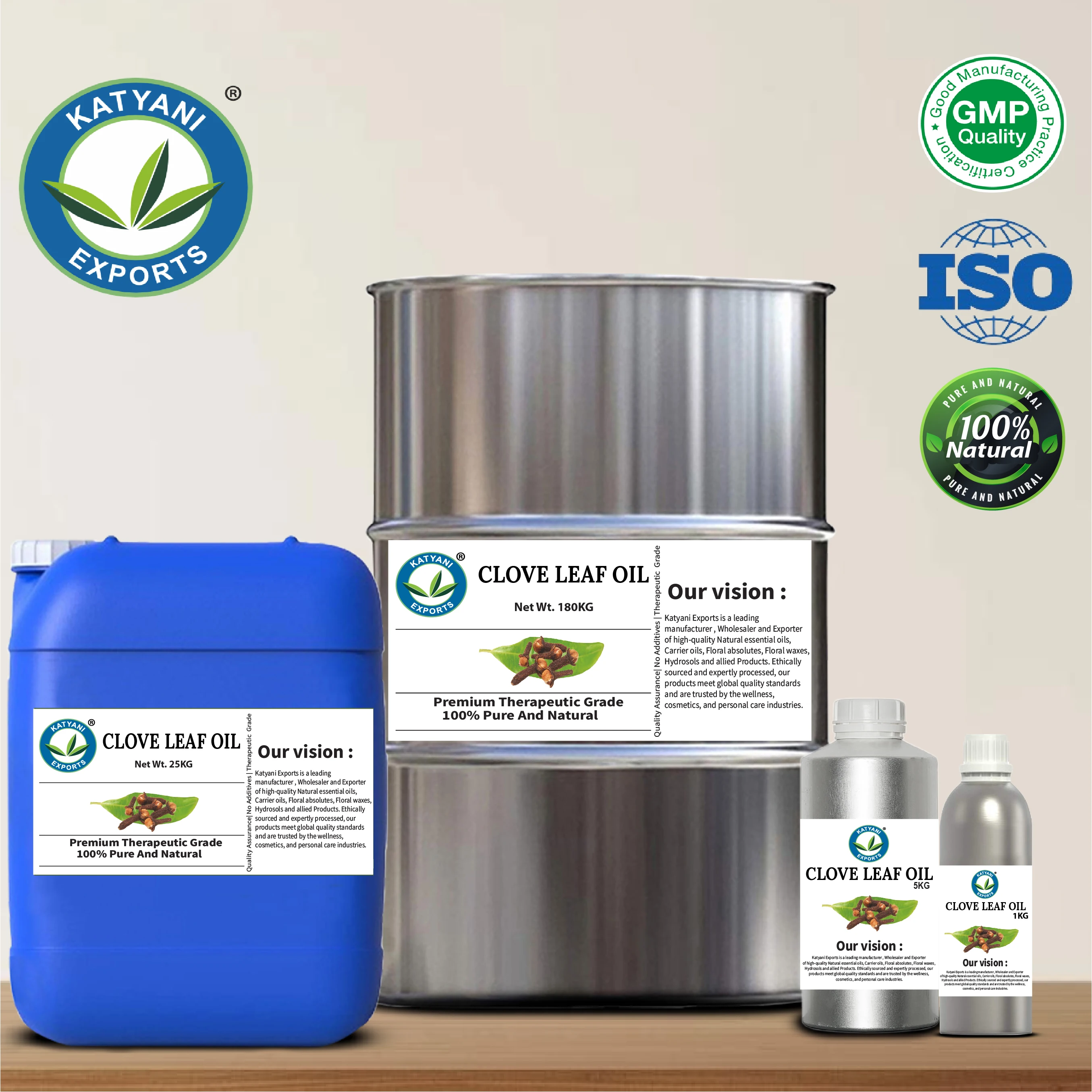 100% Pure & Natural 1 KG Clove Leaf Essential Oil Syzygium Aromaticum Steam Distilled - For Cosmetics Formulations - From India