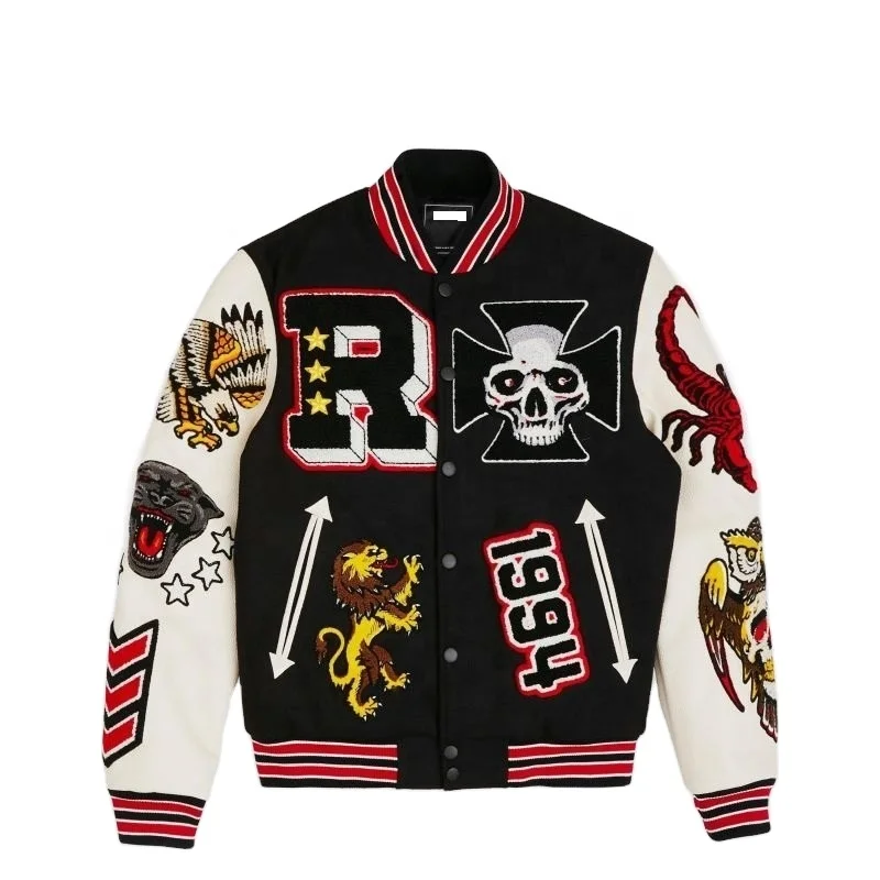 Custom Print Embroidered Varsity Jackets Custom Men Baseball Jacket