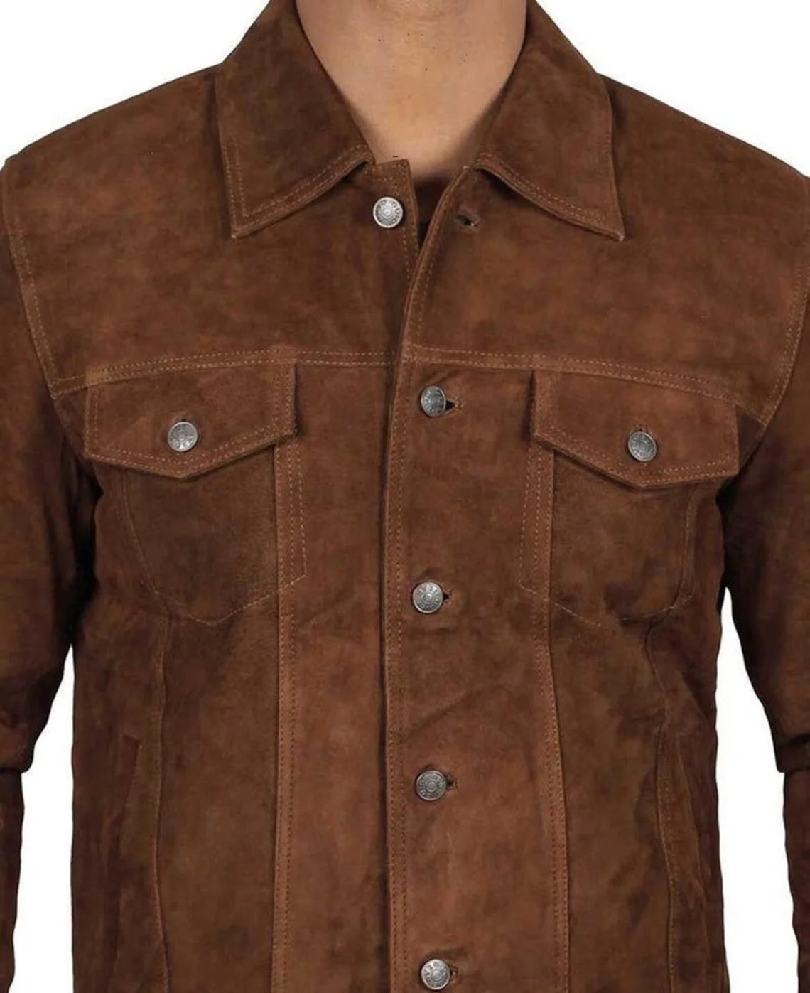 Men Suede Trucker Jacket, Real Suede Leather Scully Western Shirt, Tan Trucker Cowboy Shirt Wholesale