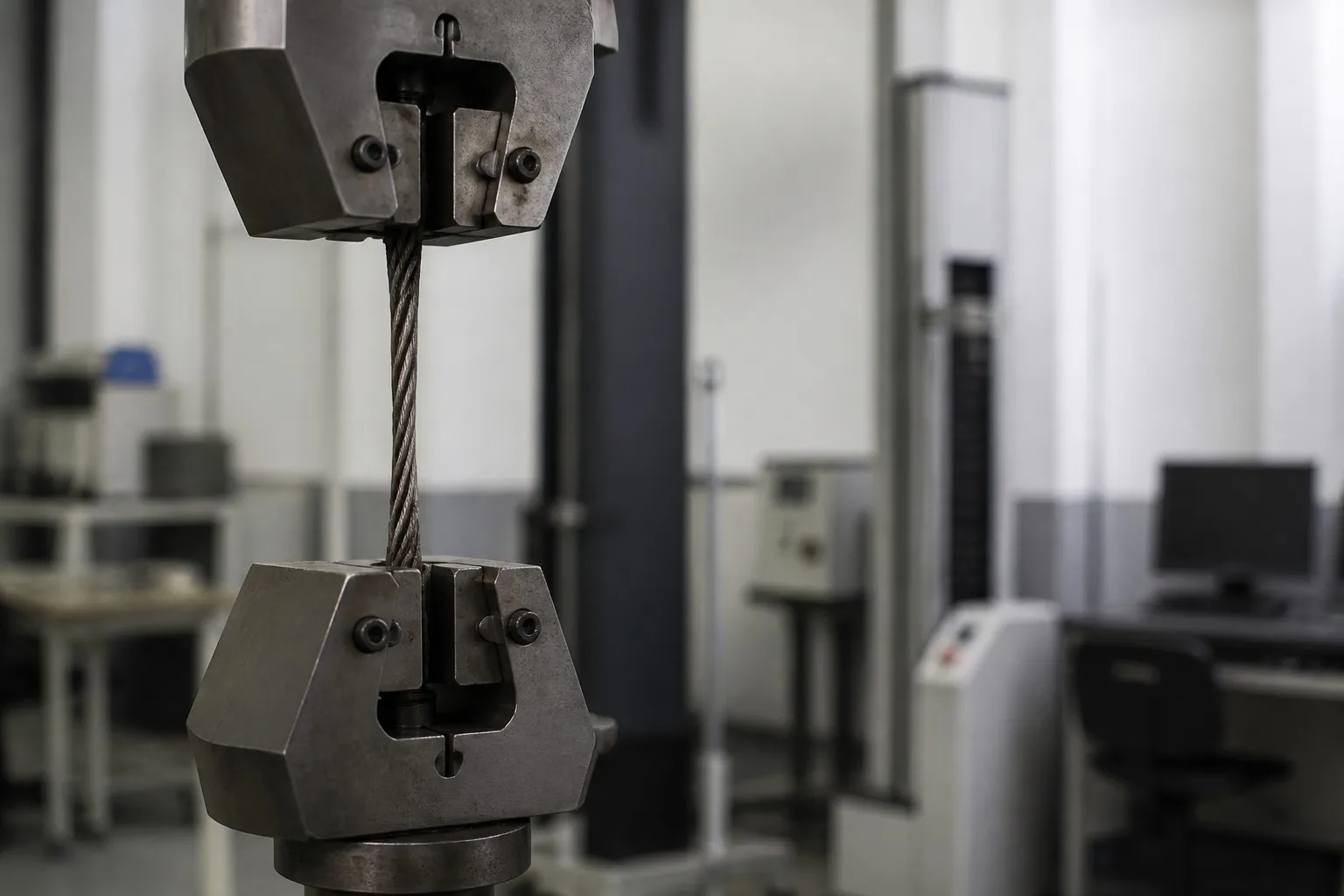 Steel wire rope tensile strength test