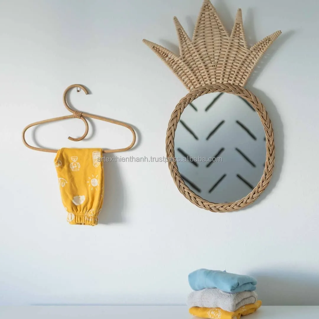 Wholesale Handmade Natural Rattan Nursery Butterfly Flower Wall Decor