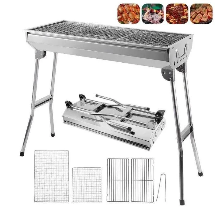 Edelstahl Holzkohlegrill Set
