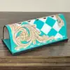 Turquoise & White Checkered