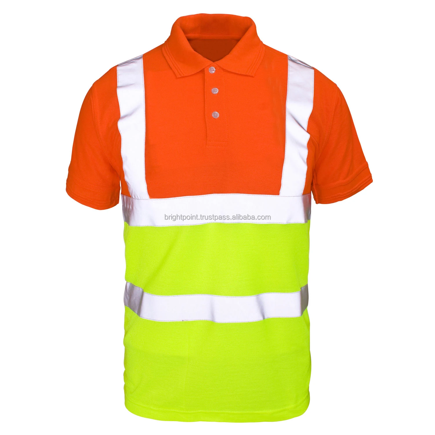 Hi Vis Work Polo Shirts Men Custom Reflective Stripes Safety Workwear