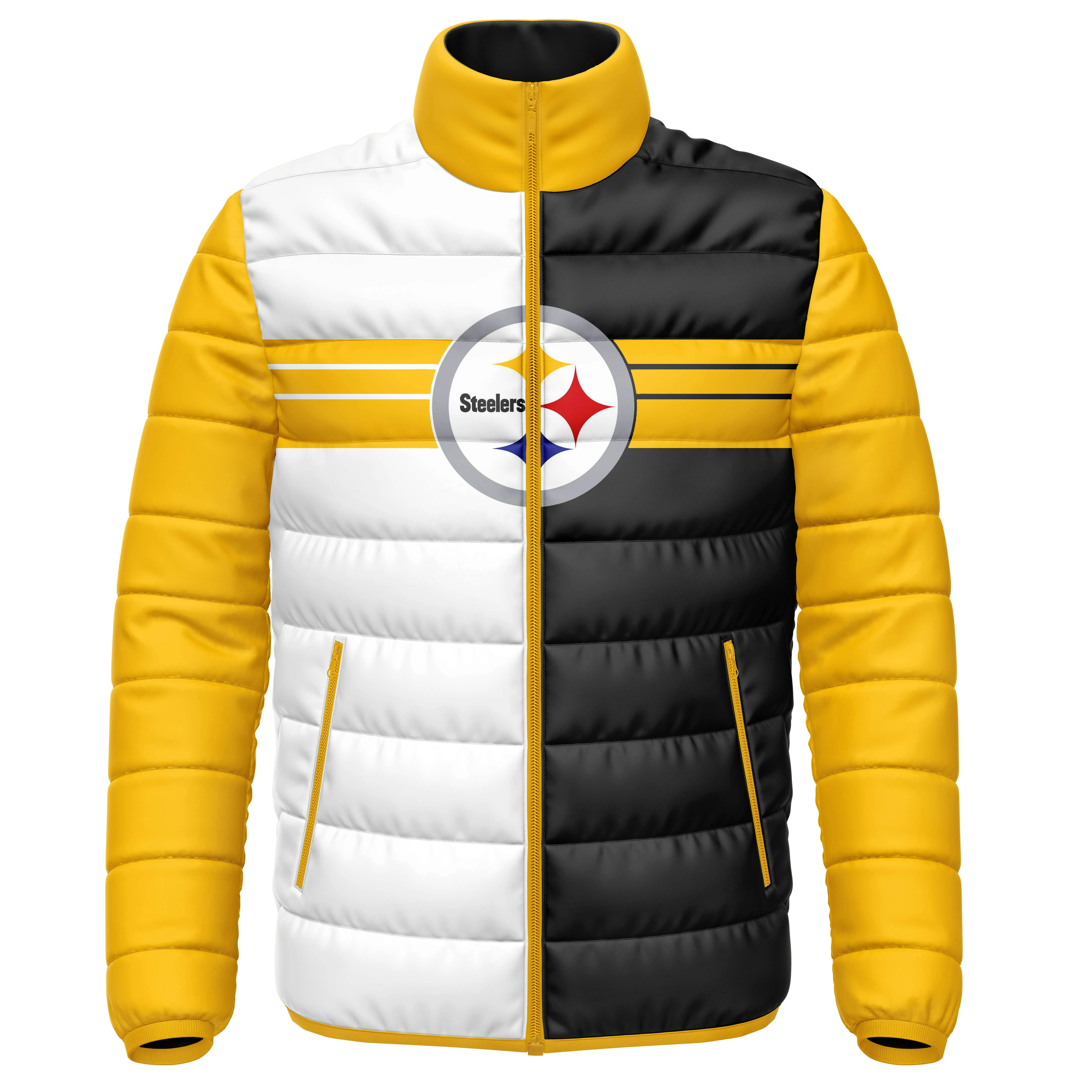 Pittsburgh Steelers CUSTOM Puffer Down Jacket -  Worldwide  Shipping