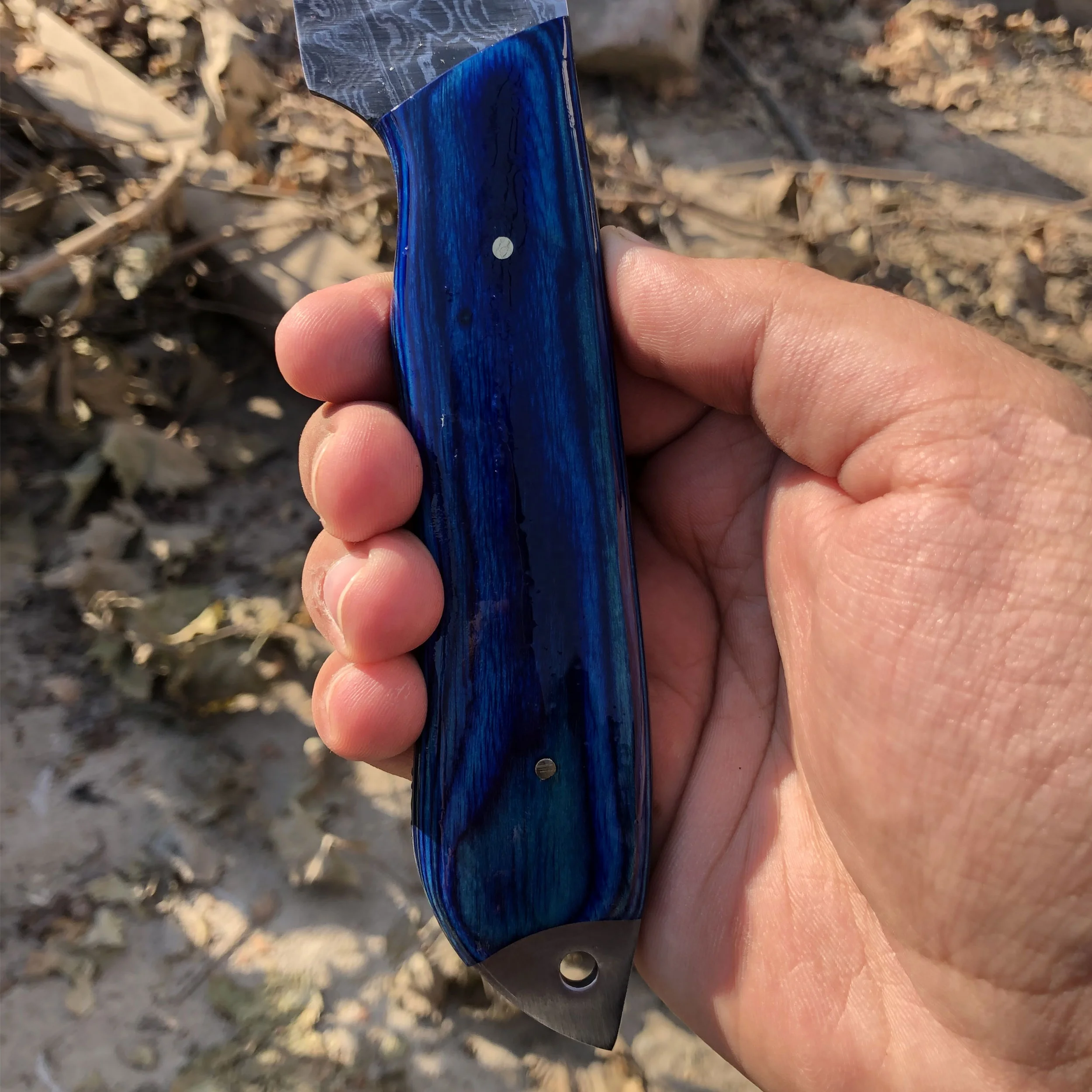 Handmade Hunting Knife Bushcraft Fixed Blade Knife Damascus Steel