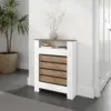 White / Walnut Color