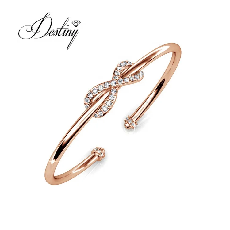 スワロフスキークリスタルで装飾されたリボンバングル925