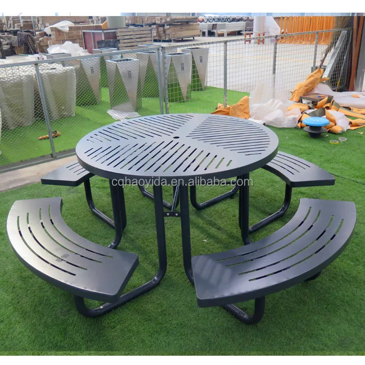 Modern Cafe Table And Chairs Metal Outdoor Bench Galvanized Stella