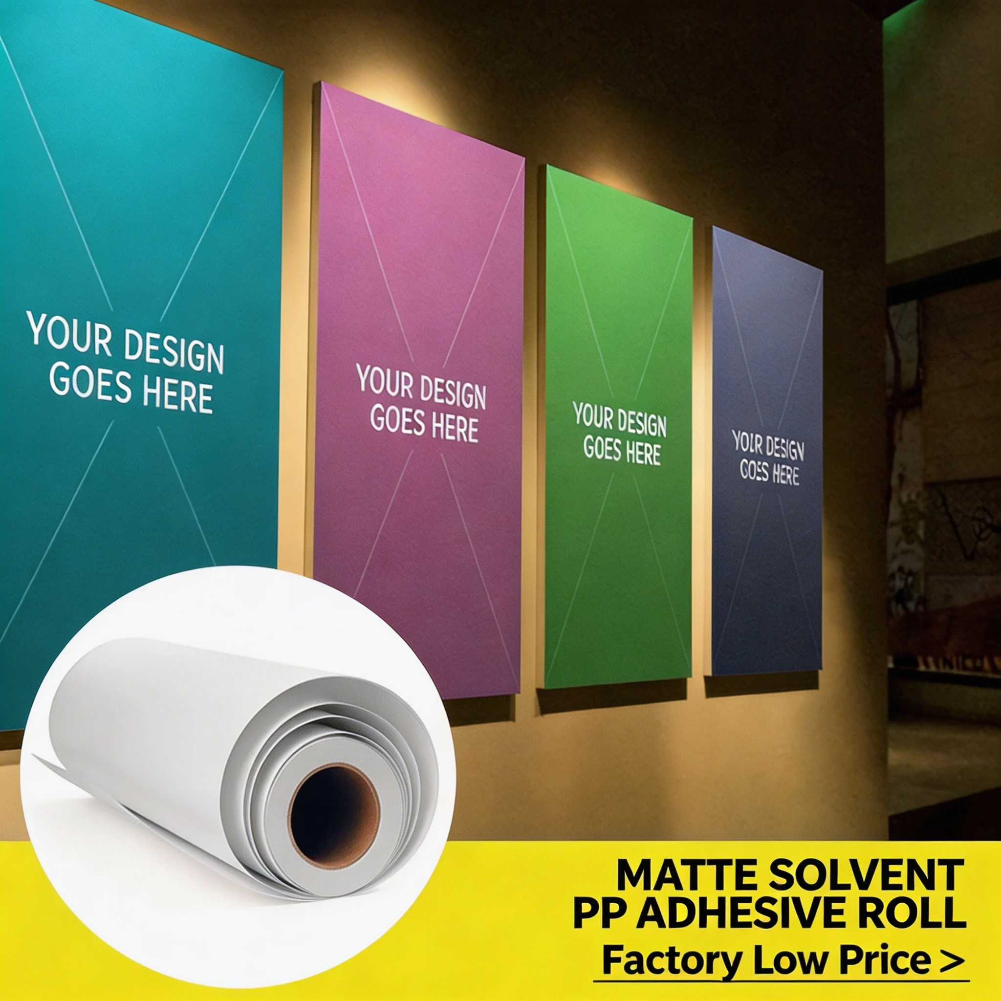 Durable Quick Dry Matte PP Adhesive Paper Eco Solvent UV Printable Smooth Matte Finish for Professional Print Indoor Exhibition