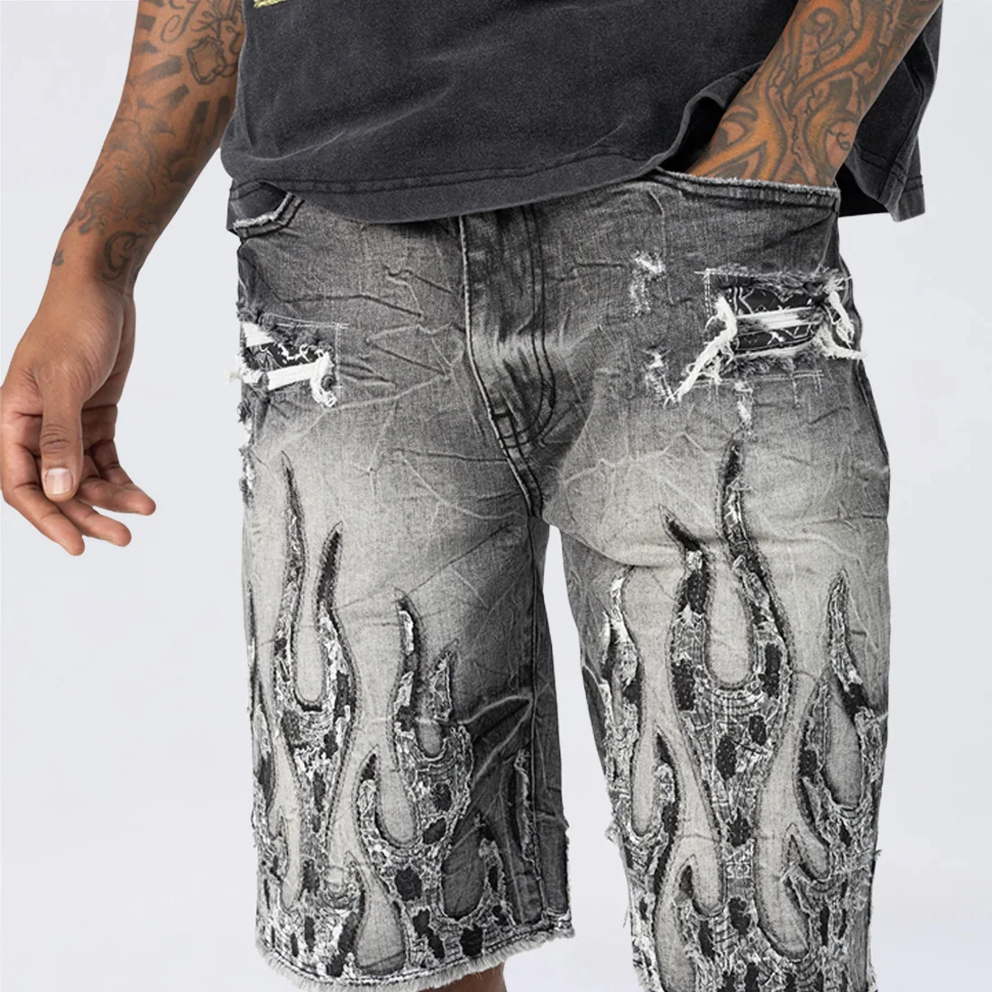 Ibex Custom Men's 100% Cotton Denim Shorts High Waist Breathable Summer Fashion Jean Shorts OEM Private Label Custom Shorts