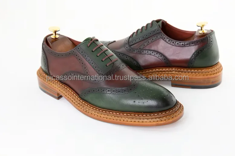 Handmade Custom Goodyear Welted Flat Leather Men's Luxury Casual Dress Shoes Genuine Leather Soft Oxford Outsole Wedding Style